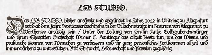 Historischer Text zum Studio